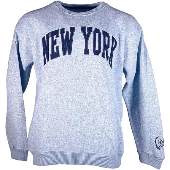 BROOKLYN VERTICAL New York Crew Neck Pullover Applique Sweatshirt Cotton Unisex