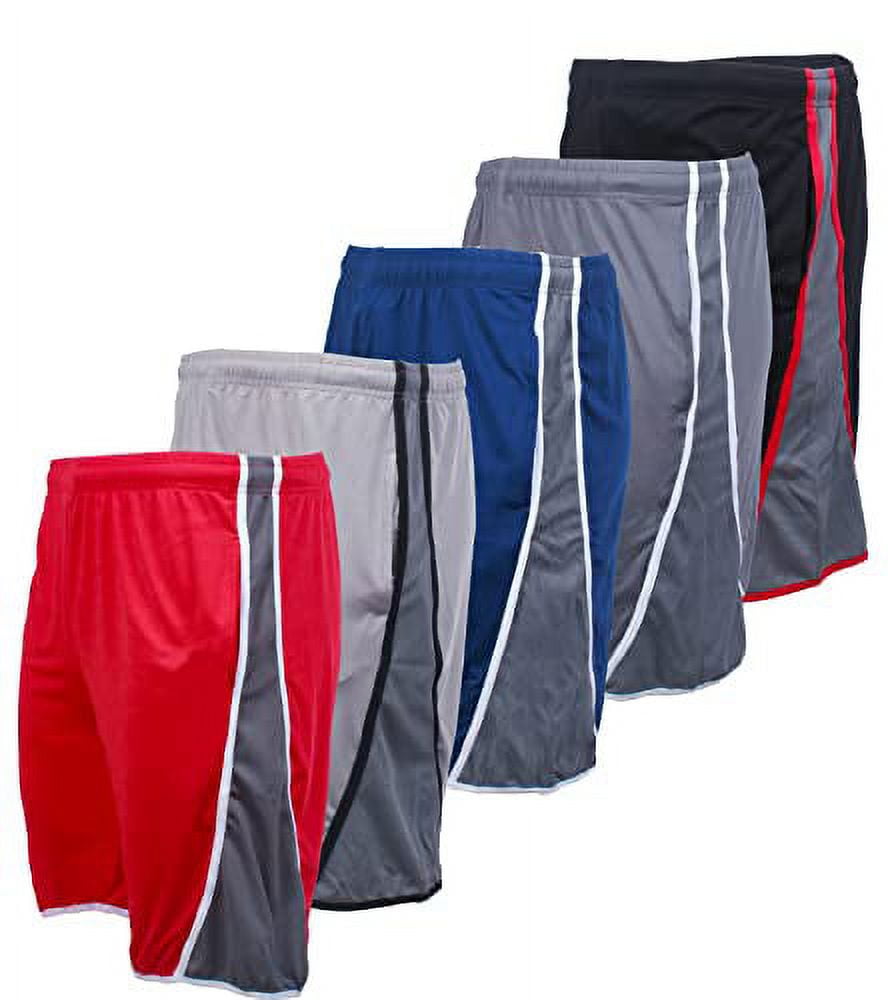 BROOKLYN VERTICAL Pack of 5 Men's Mesh Athletic Basketball Quick Dry ...