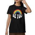thumbnail image 1 of BROOKLYN VERTICAL Pride Short Sleeve T-Shirt, Rainbow Heart Design, Inclusivity Messages (US, Alpha, XX-Large, Regular, Regular, Print 3), 1 of 6