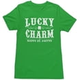 thumbnail image 1 of BROOKLYN VERTICAL St Patrick's Day Clover Lucky Charm Shenanigans Funny Short Sleeve Crew Neck T-Shirt| for Men and Women, 1 of 3