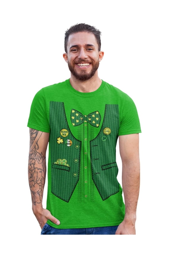 St Patrick's Day Clover Lucky Charm Shenanigans Funny Short Sleeve Crew Neck T-Shirt| for Men and Women