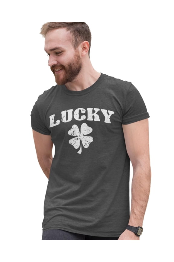 St Patrick's Day Clover Lucky Charm Shenanigans Funny Short Sleeve Crew Neck T-Shirt| for Men and Women