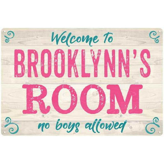 BROOKLYNN'S Room Kids Bedroom Sign 8x12 Metal Sign 208120089217