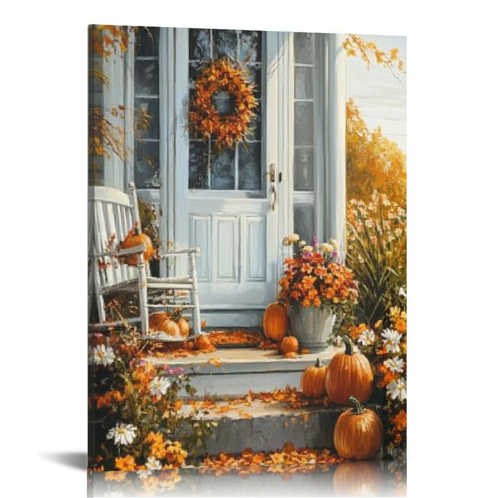 BROOKMAPLES Autumn Barn Scene Wall Art Canvas - Fall Scenery Picture ...