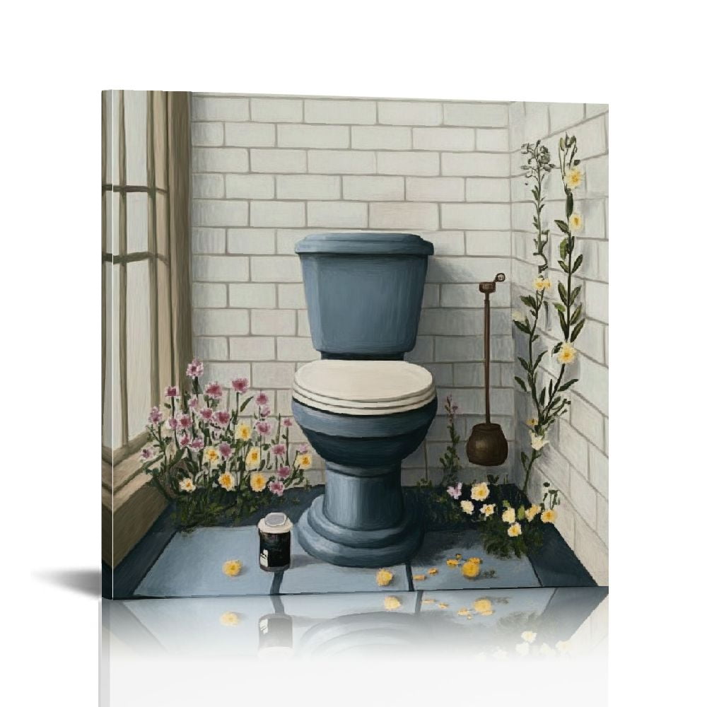 BROOKMAPLES Bathroom Wall Art Bath Tub Painting Picture Bathroom Wall