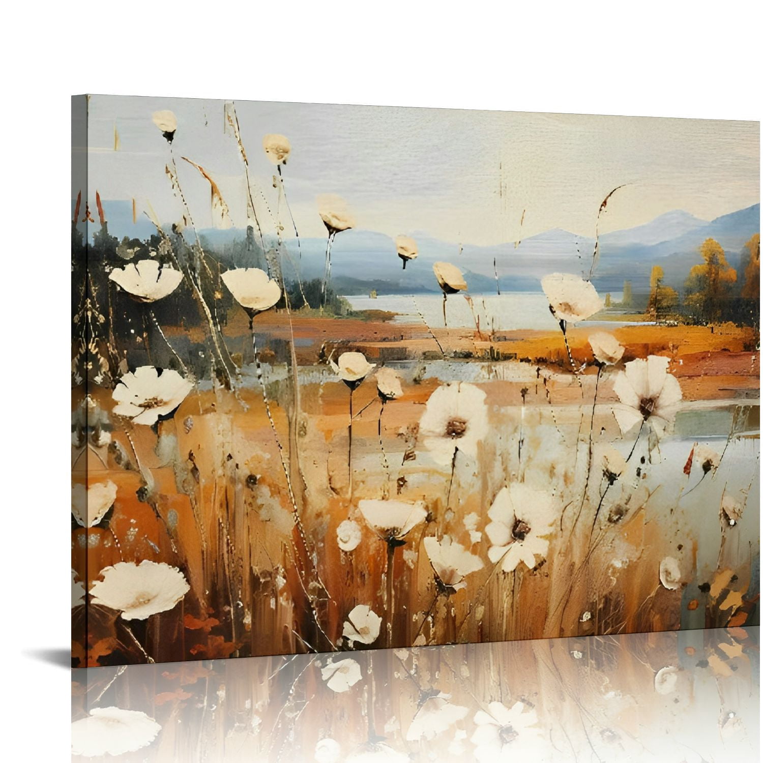 BROOKMAPLES Vintage Wildflower Field Landscape Canvas Wall Art Fall ...