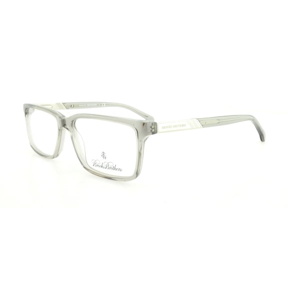 Brooks Brothers BB 2019 Plastic Unisex Rectangle Eyeglasses Transparent Grey 53mm Adult