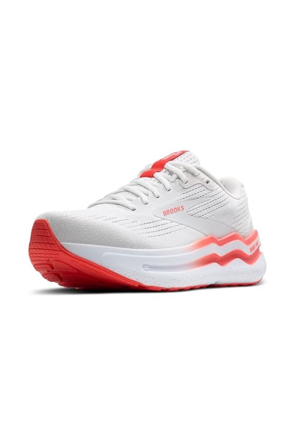 Women’s Ghost Max 2 Neutral Running & Walking Shoe - White/Hot Coral - 10 Medium