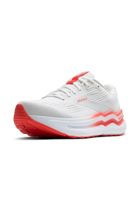 Women’s Ghost Max 2 Neutral Running & Walking Shoe - White/Hot Coral - 6.5 Medium