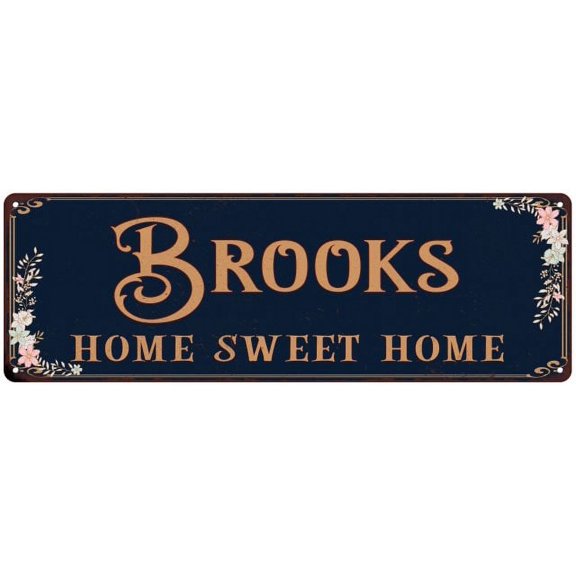 BROOKS Home Sweet Home Victorian Look 8x24 Metal Sign 108240046388