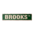 thumbnail image 1 of BROOKS Vintage Aluminum Street Sign Childrens Name Room Metal Sign rustic metal tin | Indoor/Outdoor |  30" Wide, 1 of 4