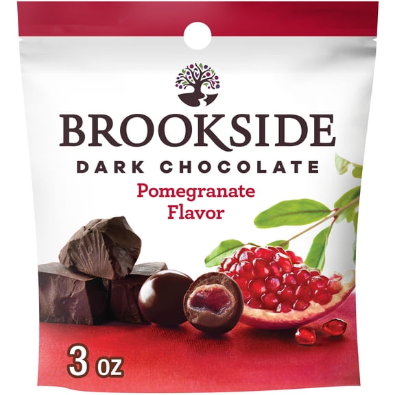 BROOKSIDE Dark Chocolate and Pomegranate Flavored Snacking Chocolate Bag, 3 oz