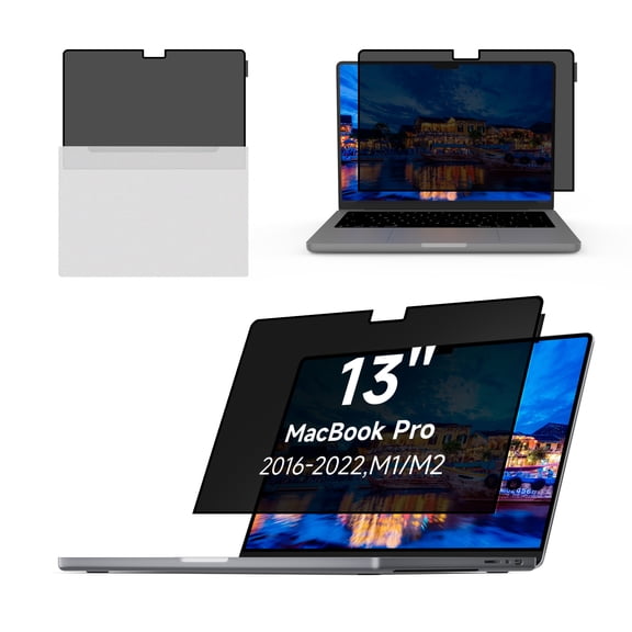 BROPGOD Laptop Privacy Screen 13.3 Inch (2016-2022, M1, M2), Removable Laptop Screen Privacy Shield for Mac 13.3Inch