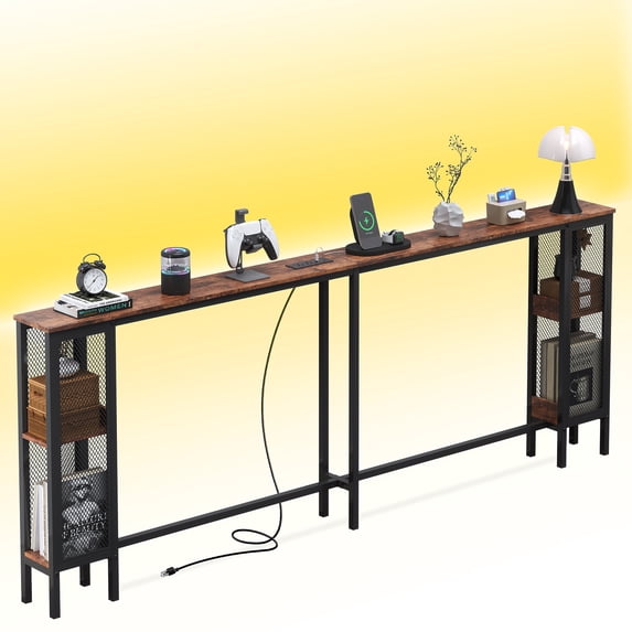 BROTTAR 78.7" Long Behind Couch Table with RGB Lights, Outlet ...