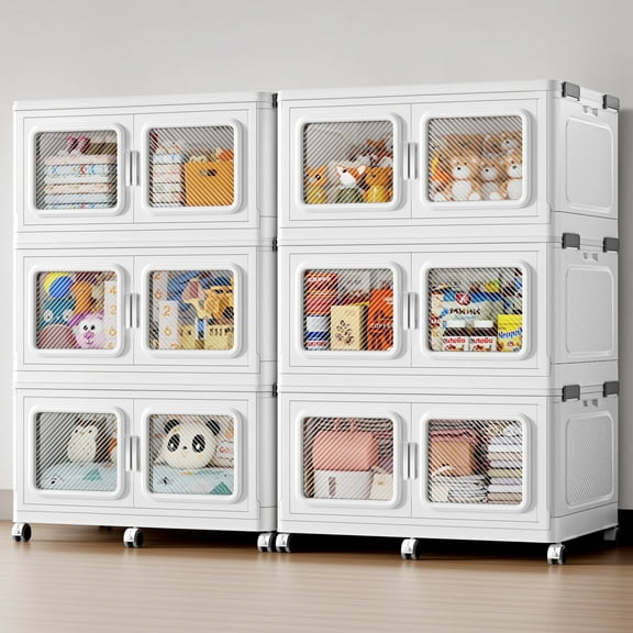 BROVIEW 1320QT Stackable Storage Bins Set 330Gal Storage Box - White, Large Capacity with Wheels, Ideal for Home & Garage