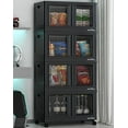 thumbnail image 1 of BROVIEW V10 480 Qt Plastic Storage Bins with Lids & Doors, 4 Pack 120Gal Stackable Closet Organizer and Storage Drawers with Wheels, Large Collapsible Storage Boxes, Cabinet for Home, Black, 1 of 7