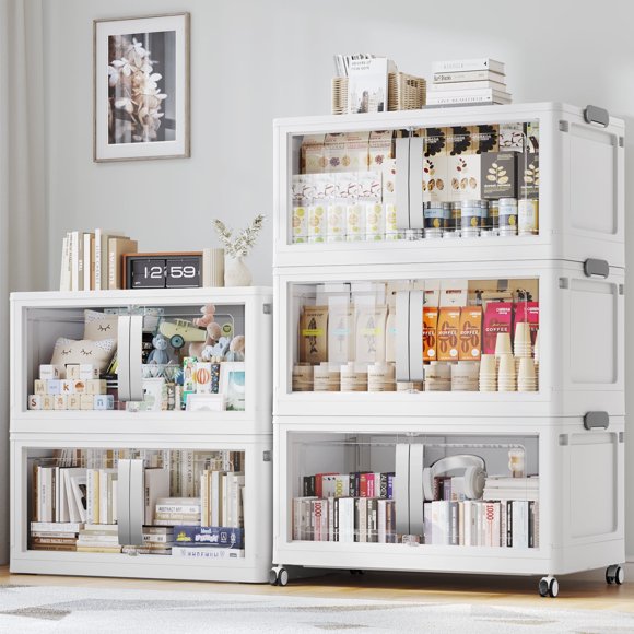 Shop Tall Storage Bins for Organized Home Spaces in Gray and Blue