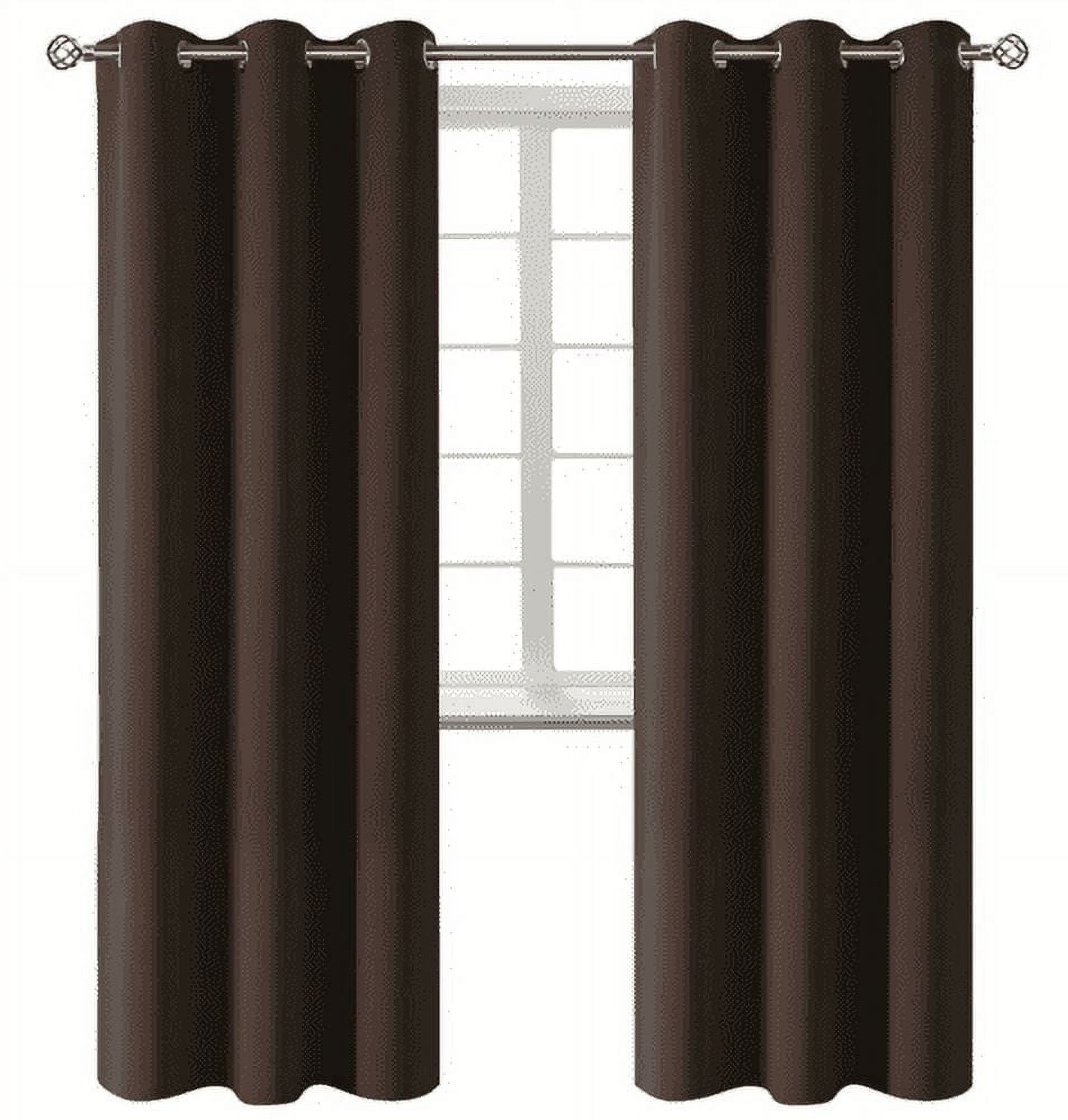 BROWN 2-Piece Outdoor Thermal Blackout Grommet Patio Curtain Panels Set, Two (2) Panels 35" x 84" Each (K68)