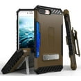 thumbnail image 1 of BROWN/BLACK TRI-SHIELD RUGGED CASE with KICKSTAND and CREDIT CARD WALLET SLOT + BELT CLIP HOLSTER + LANYARD STRAP FOR APPLE iPHONE 7/8 PLUS +, 1 of 1