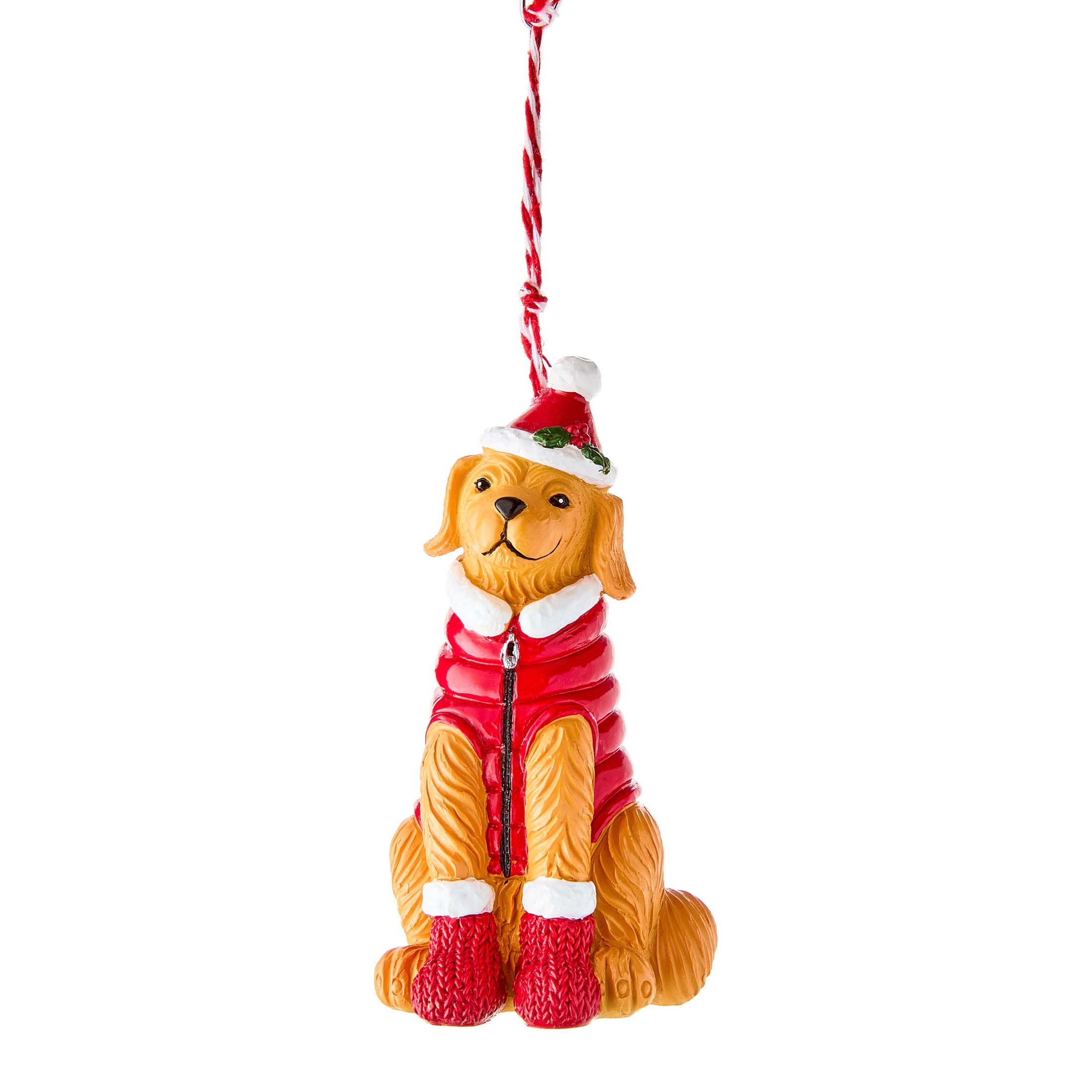 Brown Dog in Puffer Jacket Christmas Ornament, 4.5", by Holiday Time