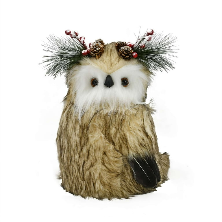 Brown Owl Christmas Tree Topper 11.4 in by Holiday Time