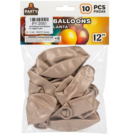 BROWN PARTY BALLOONS 10 PCS 12"