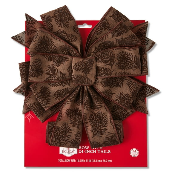 Brown Pinecone Decorative Christmas Ribbon, by Holiday Time