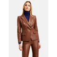 thumbnail image 1 of BROWN Party Classic Blazer Real Genuine Lambskin Leather Stylish Button Women, 1 of 4
