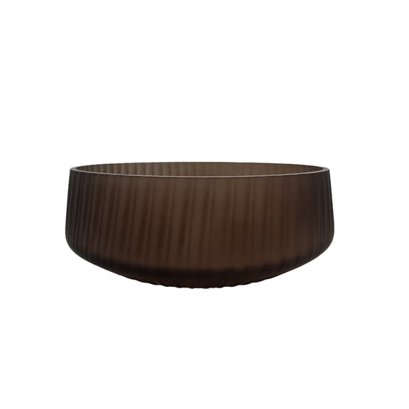 Better Homes and Gardens Brown Ribbed Frosted Glass Bowl