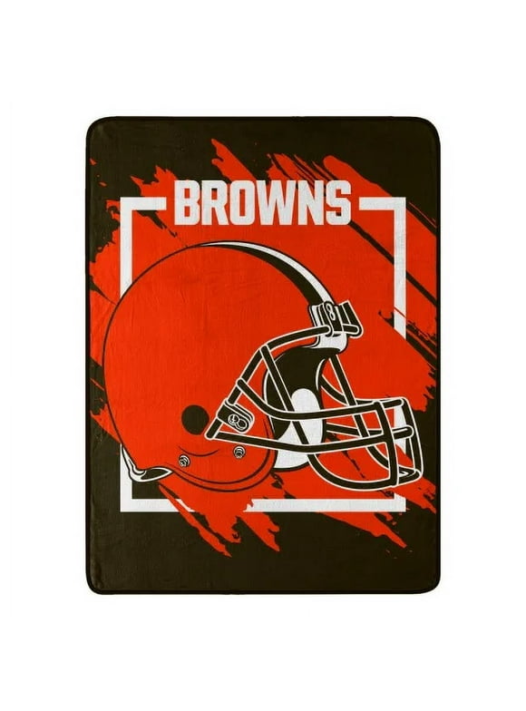 BROWNS OFFICIAL NFL "Run" Micro Raschel Throw Blanket; 46" x 60"