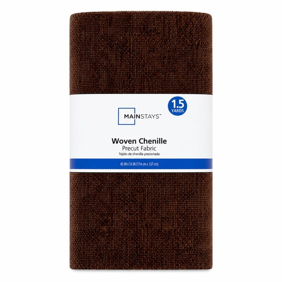 Mainstays 1.5 Yard 100% Polyester Woven Chenille, Brown, 54" Wide for Quilting & Sewing