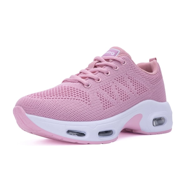 BROYON Womens Walking Shoes Slip on Air Running Shoes Fashion Sneakers Casual Fitness Gym Jogging Workout Ladies Nursing Work Easy Put On Athletic Pink Size 8