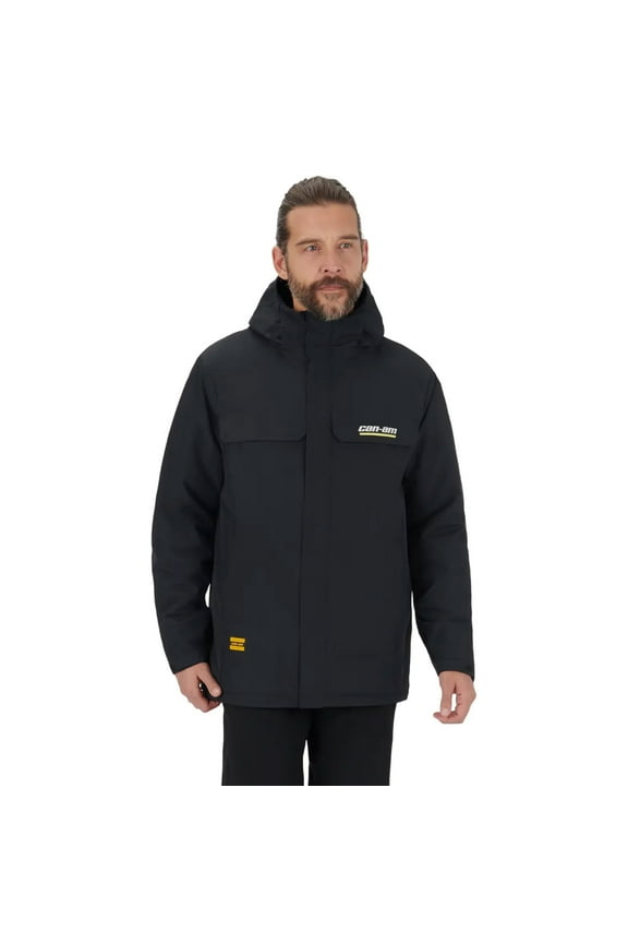 Can-Am Hybrid Pullover Hoodie Zip Sweatshirt Cotton Nylon Ripstop Black - X-Large 4547821290