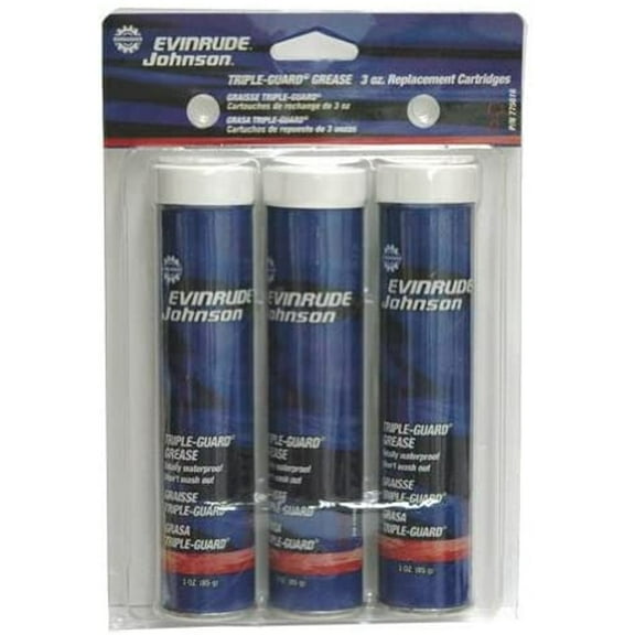 BRP Johnson Evinrude Triple-Guard Marine Grease Three 3 oz Gun Cartridges