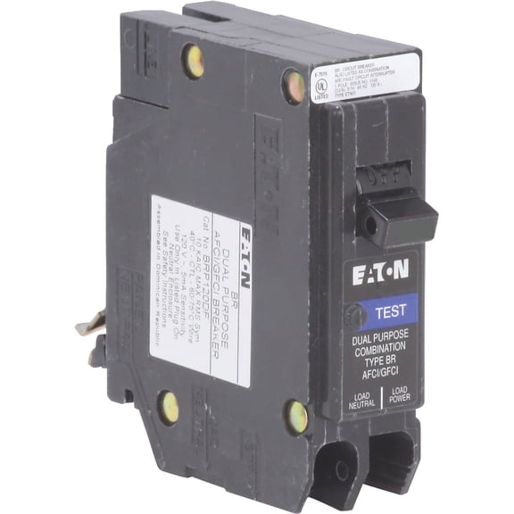 BRP115DF 15 Amp Single Pole Dual Function Circuit Breaker - AFCI/GFCI Protection, 120 Volt, Plug-On Neutral, UL Listed (1)
