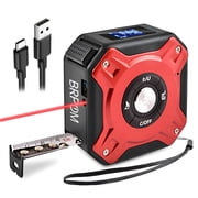 BRPOM 2 in 1 Digital Laser Tape Measure Tool | 130FT/40m Laser Distance Meter LCD Display with 16FT/5m AutoLock Measuring Tape | Ft/Inch/Fractions/M/mm, Area/Volume/Pythagorean/Cosine Measurement