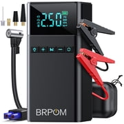 BRPOM 8500A Car Jump Starter with Air Compressor, 12V Portable Battery Pack for All Gas/8.0 L Diesel Engines, Lithium Battery Jump Box with Digital Display, LED Lights, USB/Type-C Charging