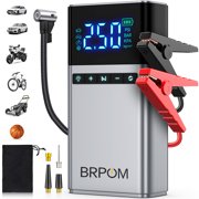BRPOM 8500A Car Jump Starter with Air Compressor, 12V Portable Battery Pack for All Gas/8.0 L Diesel Engines, Lithium Battery Jump Box with Digital Display, LED Lights, USB/Type-C Charging