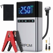 BRPOM Portable Car Jump Starter with Air Compressor, 12V Battery pack for Gas/Diesel Engines, 7500A High Power, Digital Display, LED Lights, USB Type-C Charging, Rechargeable Lithium Polymer Battery