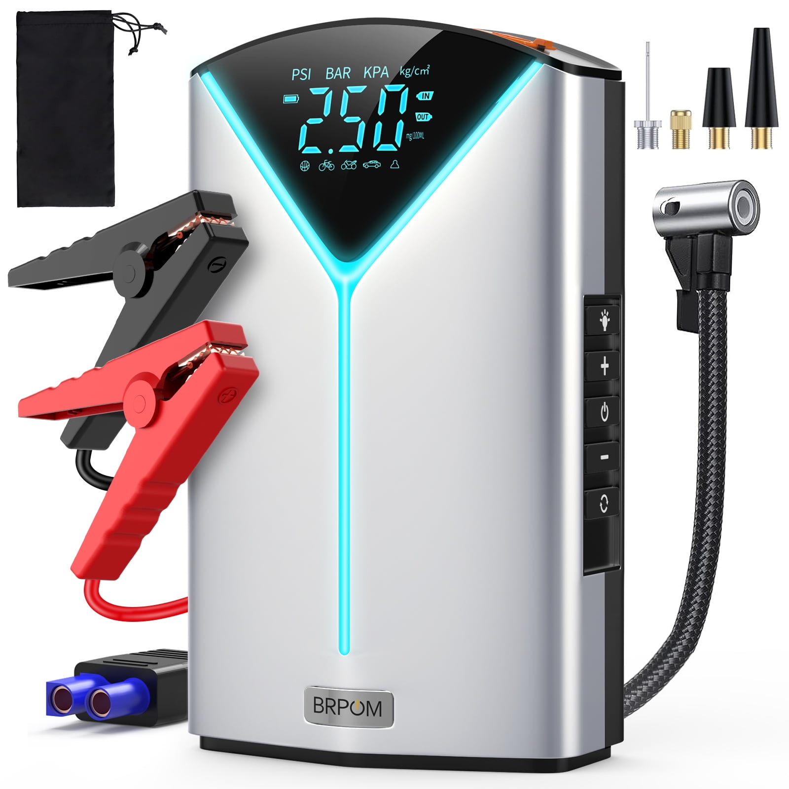 BRPOM Portable Car Jump Starter With Air Compressor 12V Battery Pack brpom-portable-car-jump-starter-with-air-compressor-12v-battery-pack
