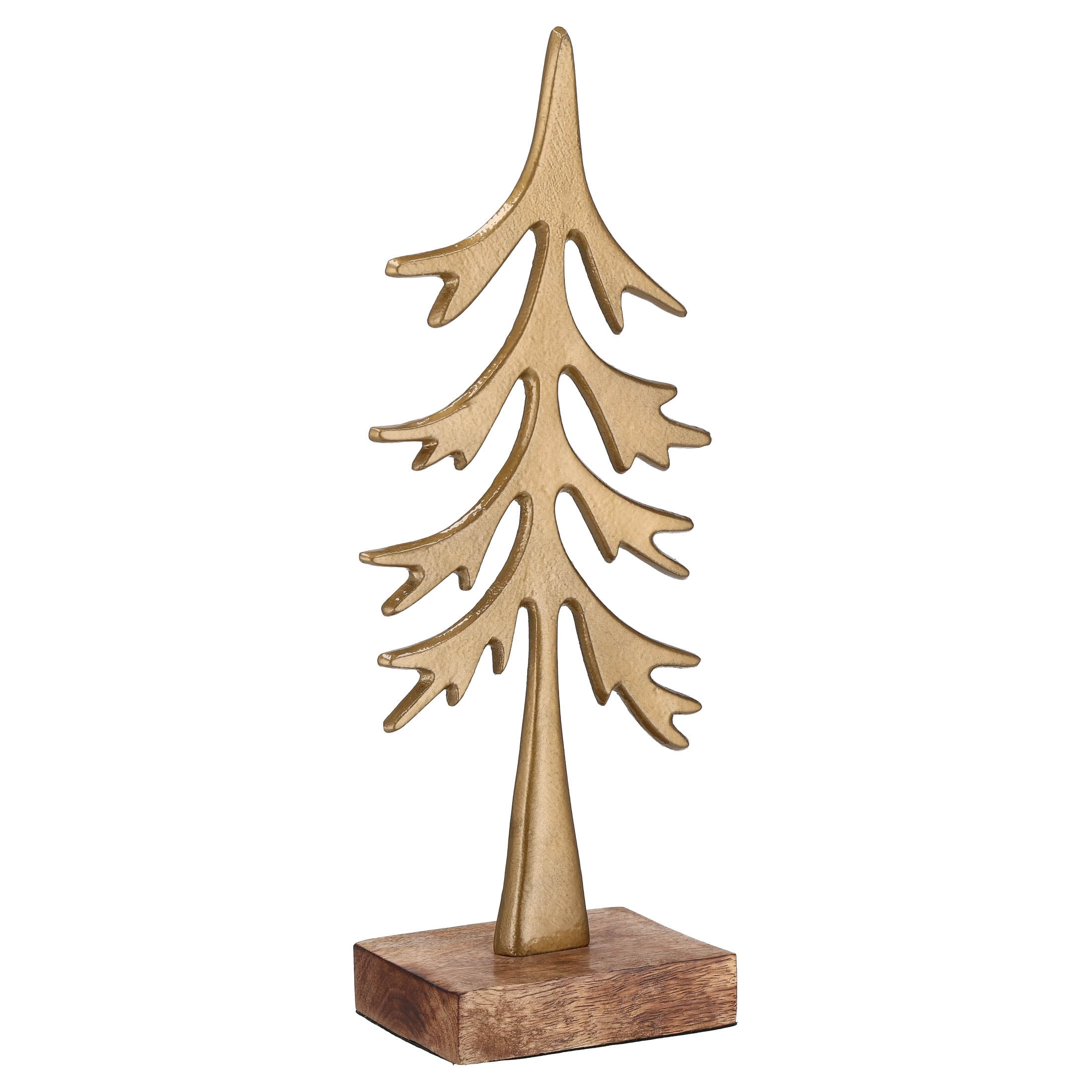 Large Metal Tree Christmas Decoration, Rustic Brass, 12.5", by Holiday Time