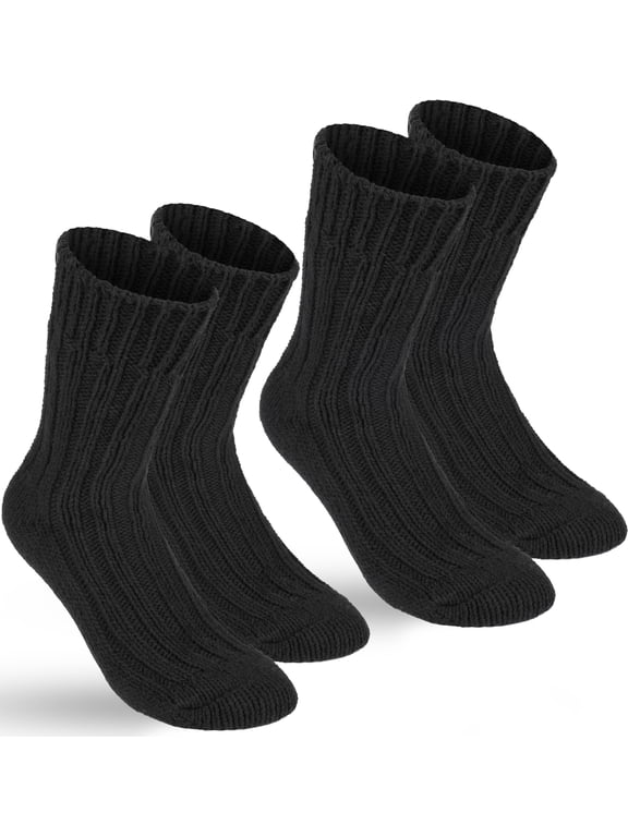 2 Pairs Unisex Alpaca Wool Socks - Thick Winter Socks for Men or Women - 100% Alpaca - Premium Thermal Warm Boot Socks