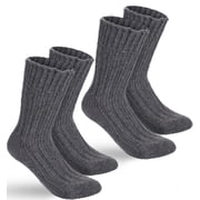 BRUBAKER 2 Pairs Unisex Alpaca Wool Socks - Thick Winter Socks for Men or Women - 100% Alpaca - Premium Thermal Warm Boot Socks