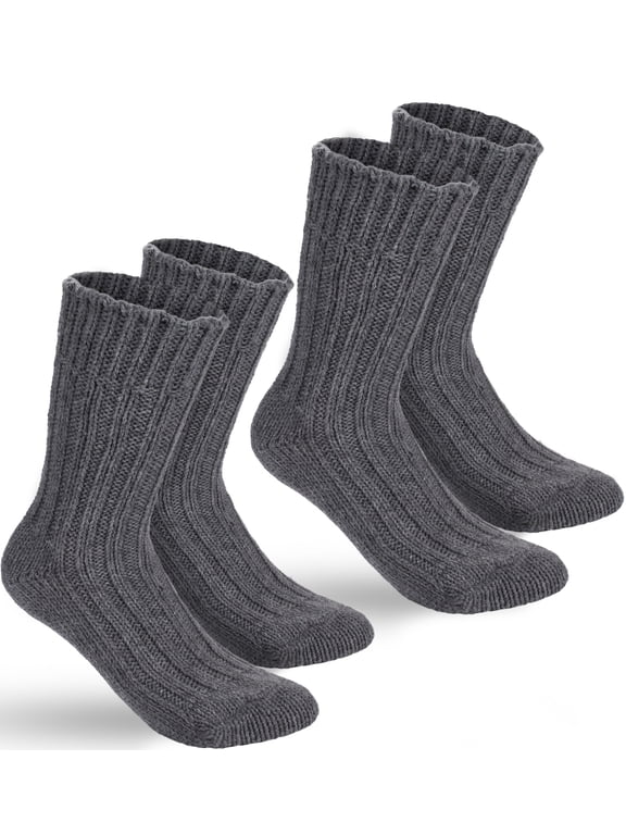 2 Pairs Unisex Alpaca Wool Socks - Thick Winter Socks for Men or Women - 100% Alpaca - Premium Thermal Warm Boot Socks
