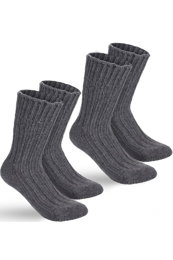 2 Pairs Unisex Alpaca Wool Socks - Thick Winter Socks for Men or Women - 100% Alpaca - Premium Thermal Warm Boot Socks