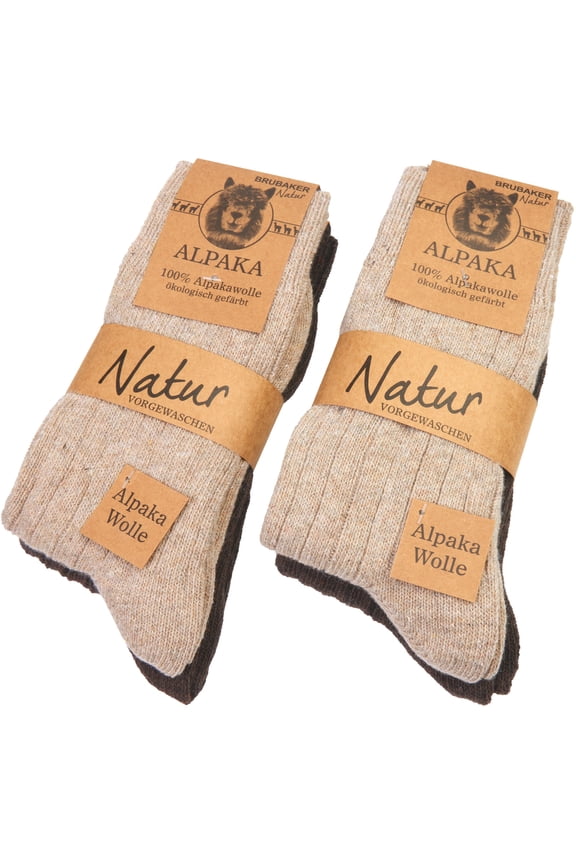 4 Pairs Alpaca Wool Socks - Fine Knit Socks for Women and Men - Unisex Socks Thin Knit