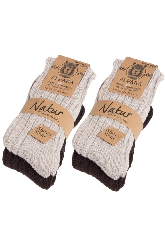 Alpaca Wool Socks - Pack of 4 Pairs - Perfect Winter Socks for Men & Women