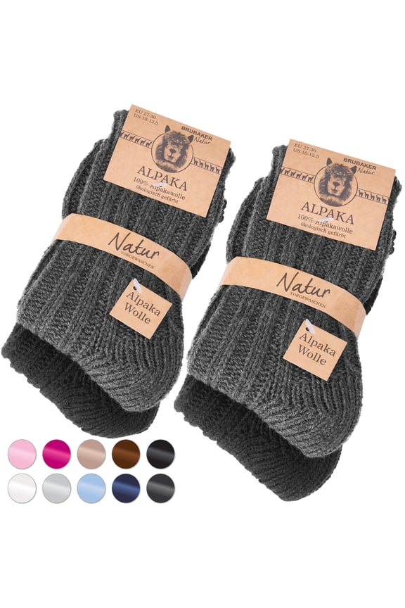 4 Pairs of Alpaca Kids Socks 100% Alpaca Wool - Children Baby Winter Socks - Wool Socks for Boys and Girls