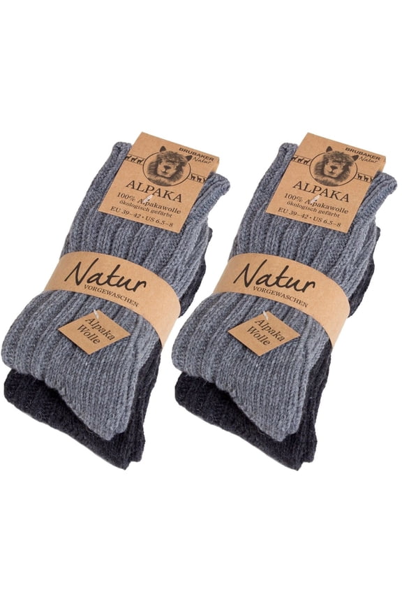 Alpaca Wool Socks - Pack of 4 Pairs - Perfect Winter Socks for Men & Women