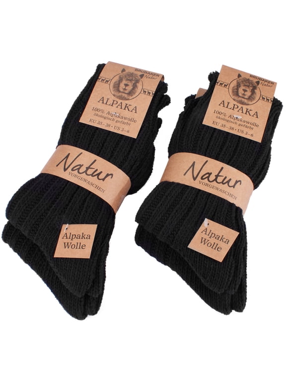 Alpaca Wool Socks - Pack of 4 Pairs - Perfect Winter Socks for Men & Women